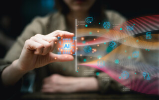 Image of a person holding the AI icon